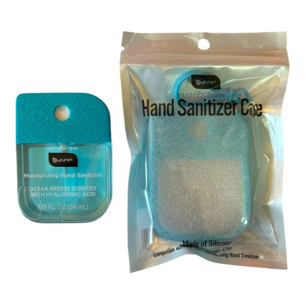 b.pure Moisturizing Hand Sanitizer Ocean Breeze (1 Pcs) & 1 Silicone Case NWT